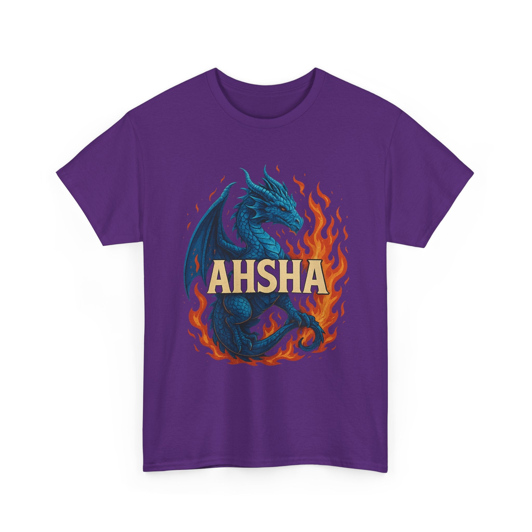 "AHSHA" Graphic Tee - Unisex Heavy Cotton Tee, Beige Letters