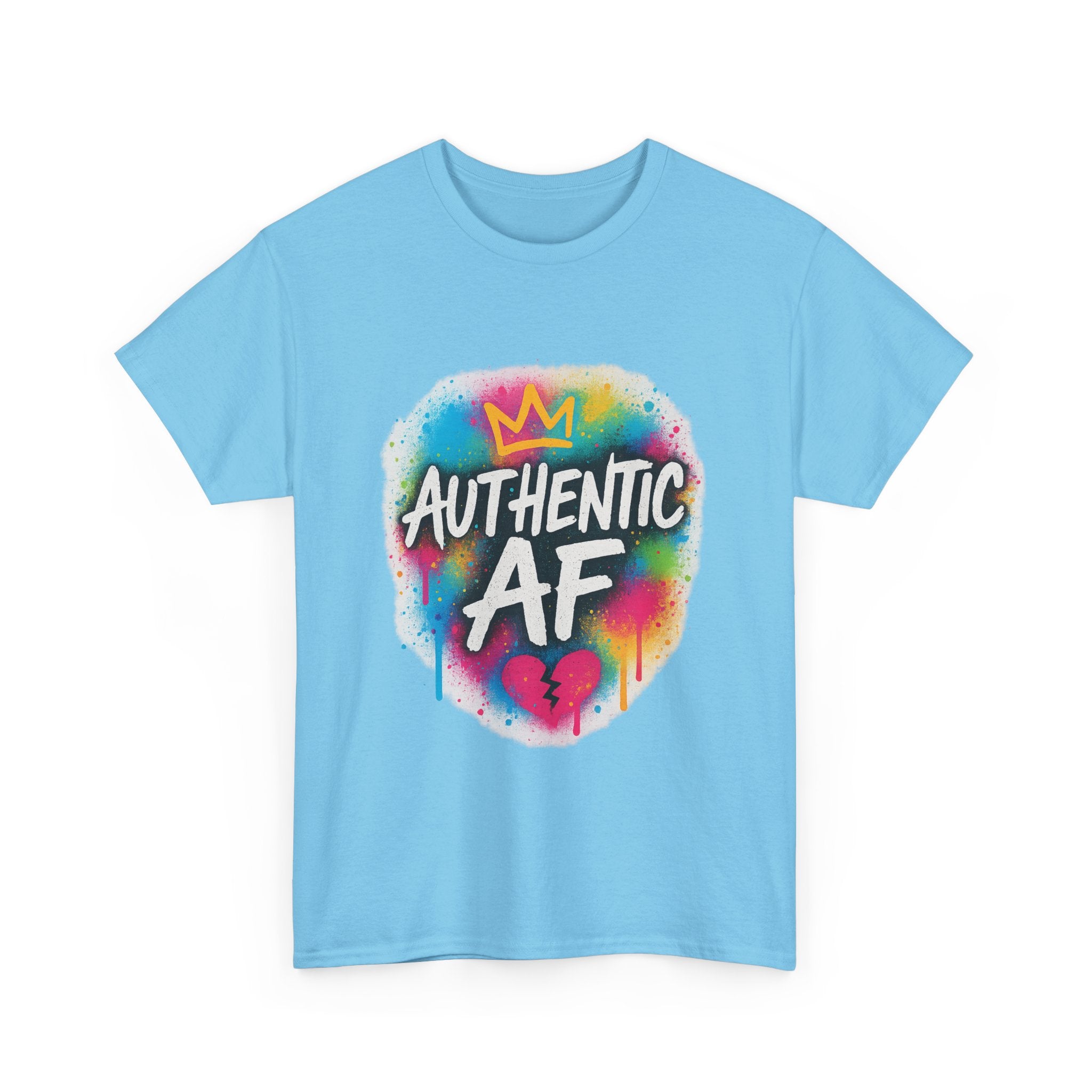 "Authentic AF - Vibrant Art" Graphic Tee - Unisex Heavy Cotton Tee