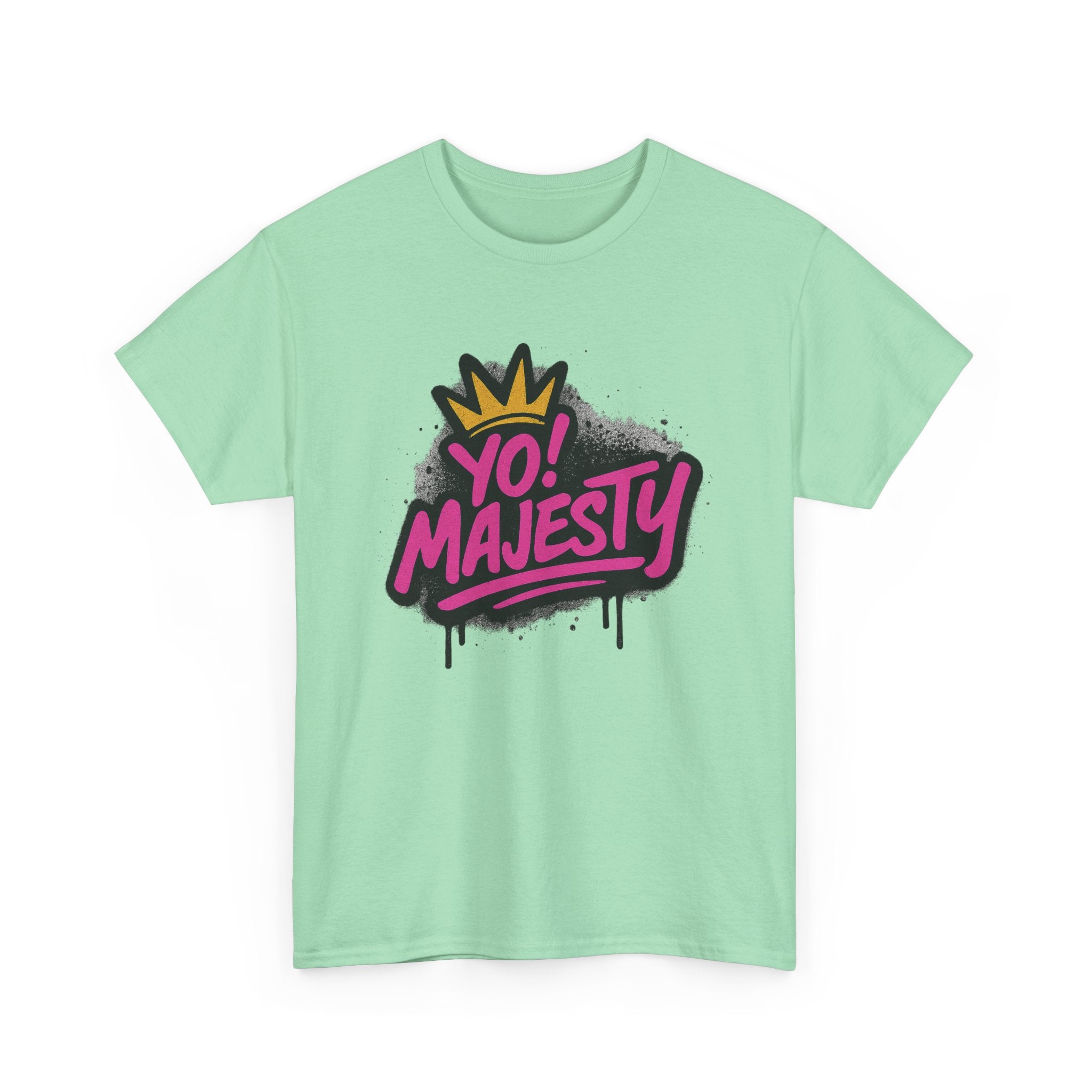 "Yo! Majesty Graffiti Style" Graphic Tee - Unisex Heavy Cotton Tee, Graffiti Style Logo