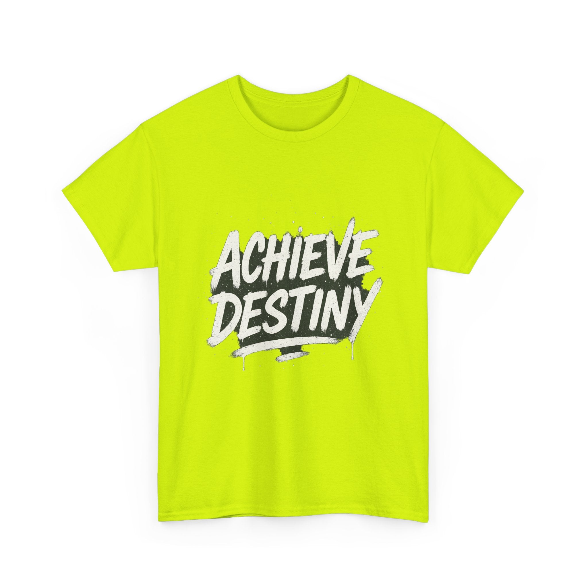 "Achieve Destiny" Graphic Tee - Unisex Heavy Cotton Tee, Black & White Logo