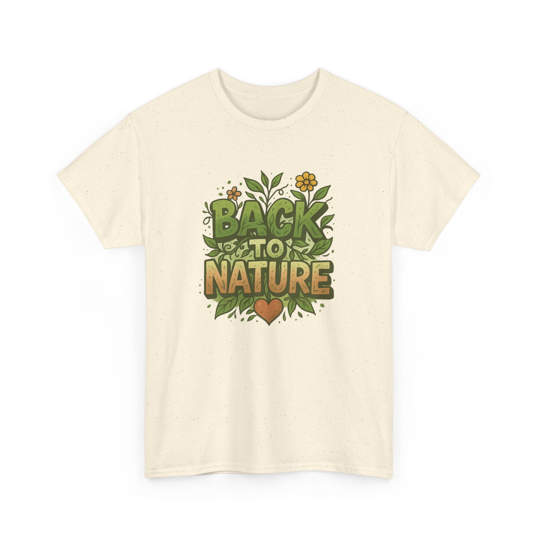 "Back to Nature" - Lush Graphic Tee - Unisex Heavy Cotton Tee, White Letters