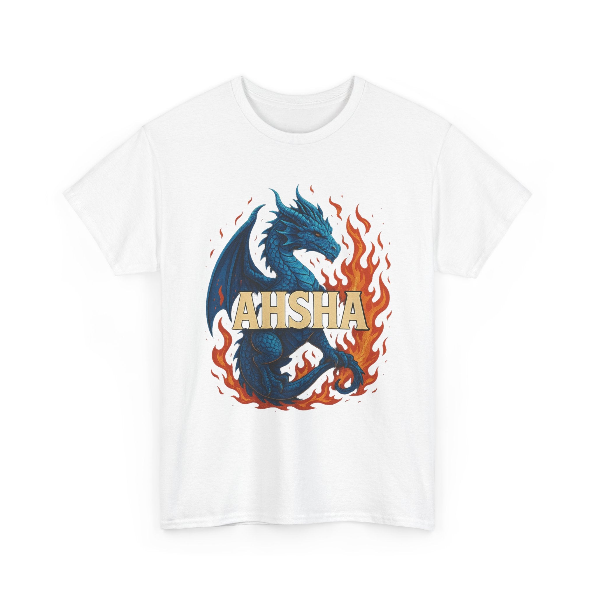 "AHSHA" Graphic Tee - Unisex Heavy Cotton Tee, Beige Letters