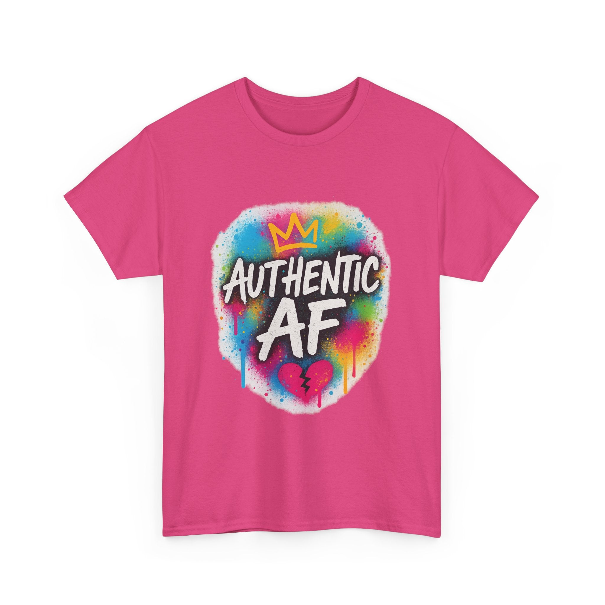 "Authentic AF - Vibrant Art" Graphic Tee - Unisex Heavy Cotton Tee