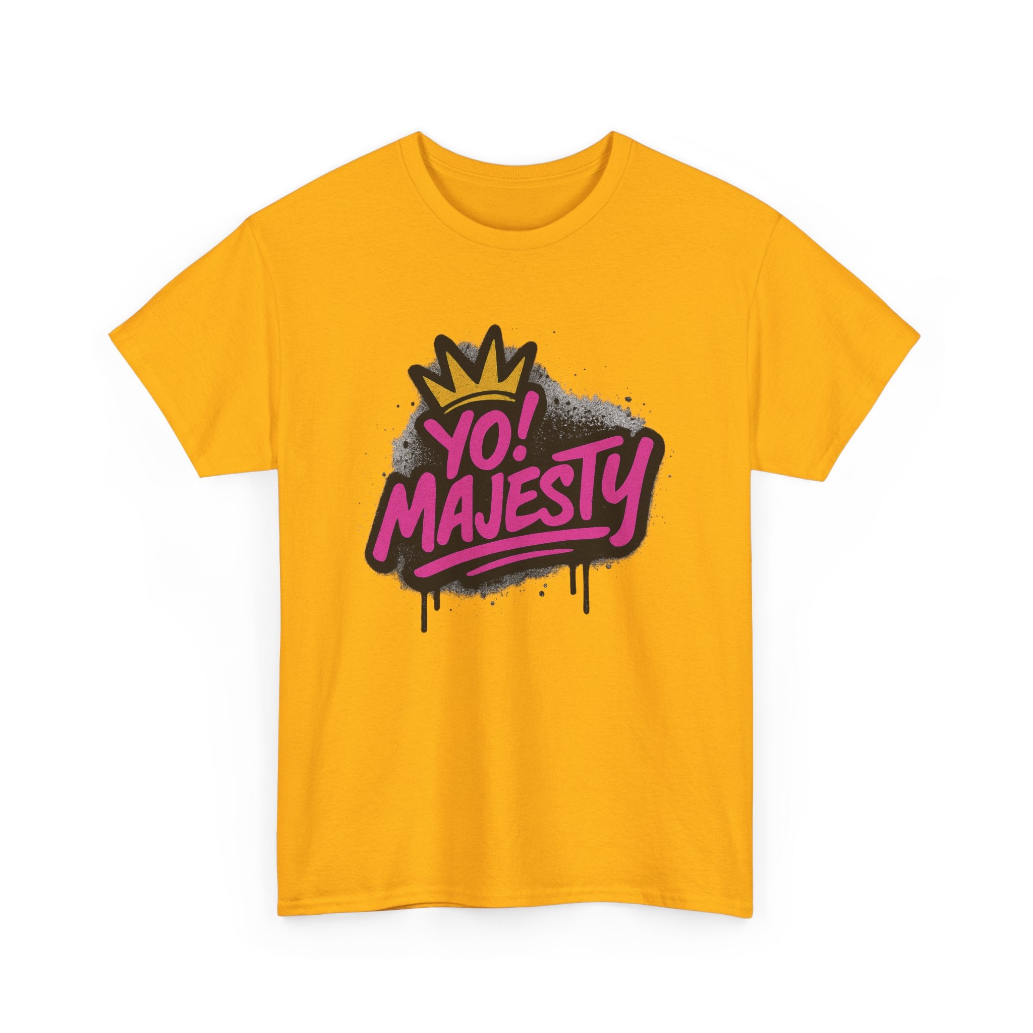 "Yo! Majesty Graffiti Style" Graphic Tee - Unisex Heavy Cotton Tee, Graffiti Style Logo